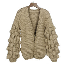 Popular V Neck Solid Knit Women's Sweater